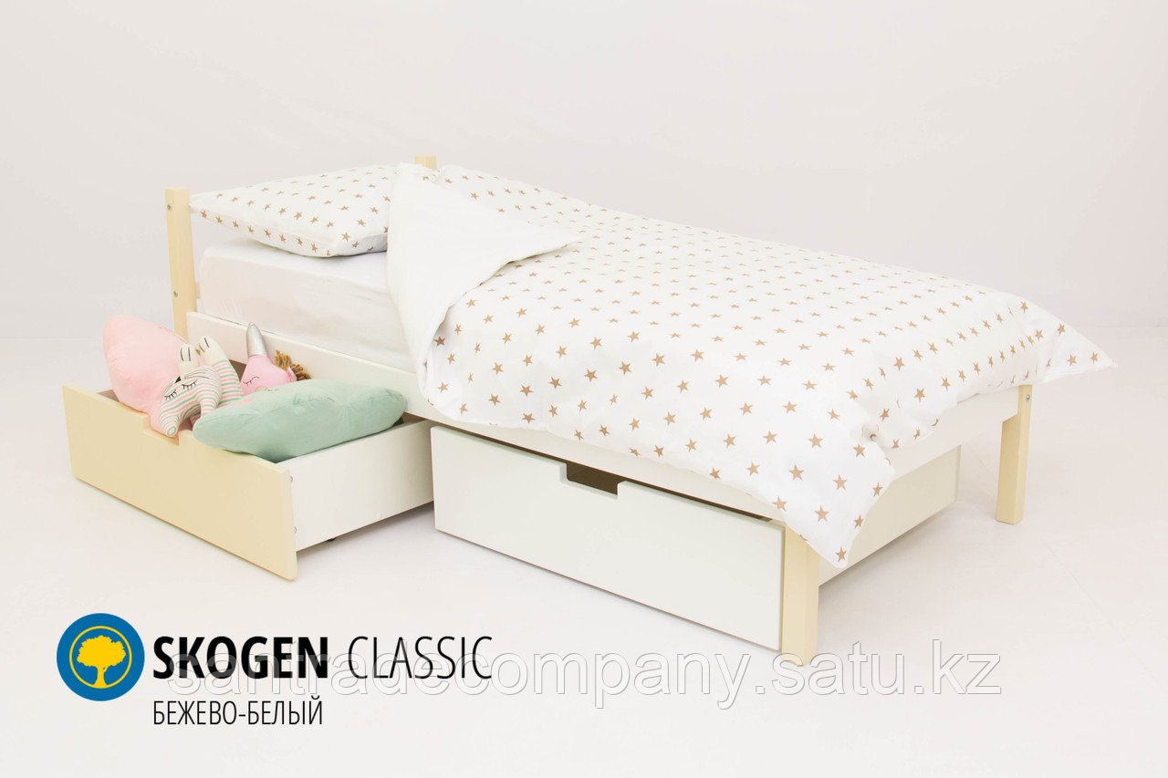 Детская кровать Бельмарко «Skogen classic Бежево-Белый»