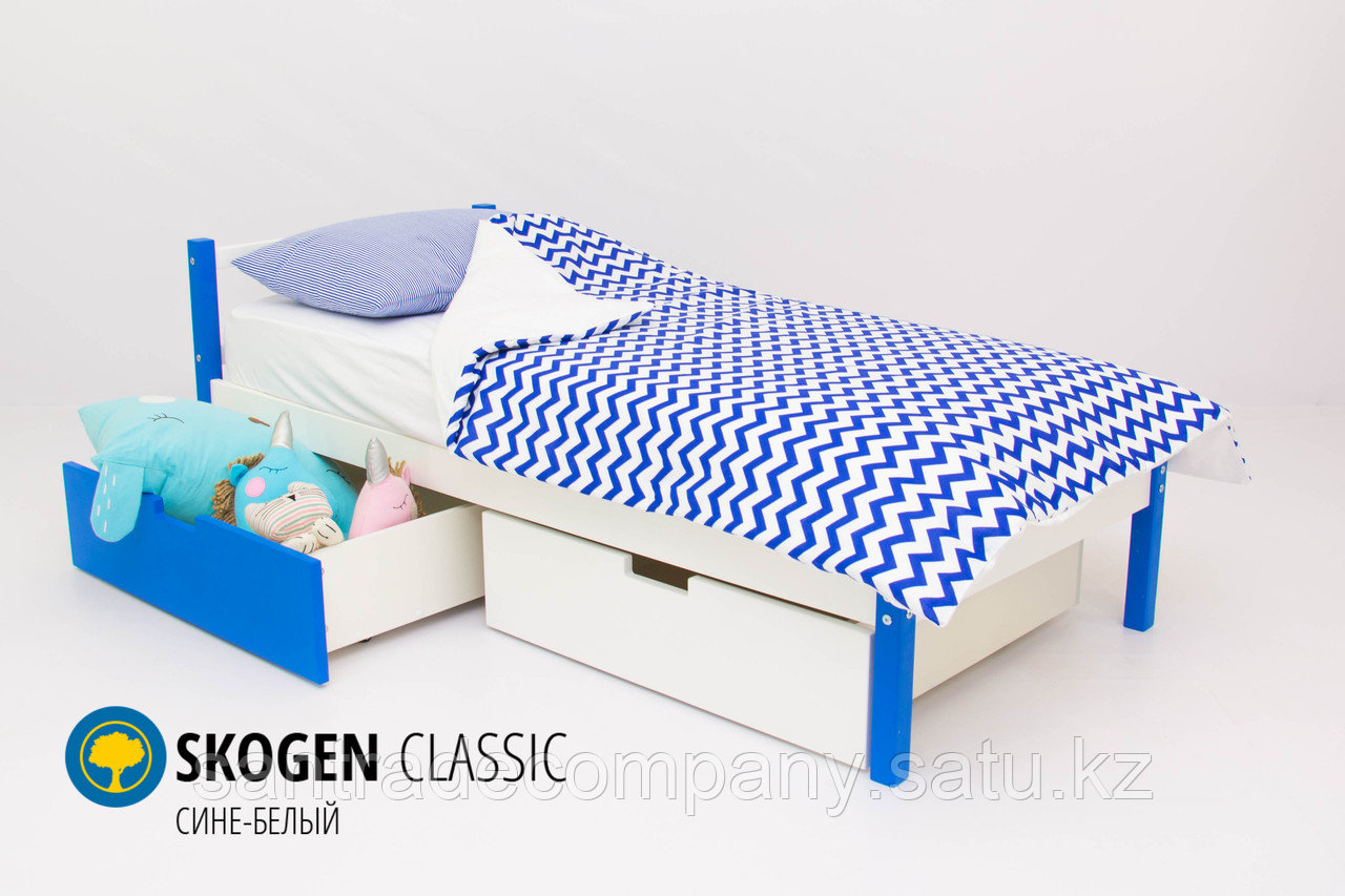 Детская кровать Бельмарко «Skogen classic Сине-Белый»