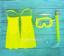 Набор для плавания (ласты, очки и дыхательная трубка) желтый