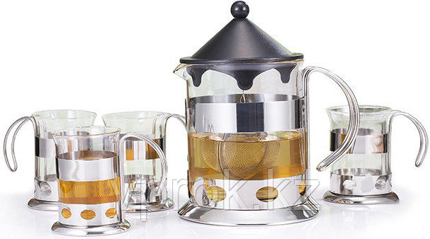 9230 FISSMAN Чайный набор ART 5 пр.: заварочный чайник 1200 мл и 4 кружки 200 мл