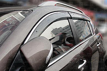 Ветровики/Дефлекторы боковых окон c хромом на  Kia Sorento/Киа Соренто 2009 -
