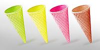 Вафельный рожок для мороженого  цветной 110 мм