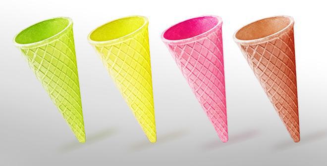 Вафельный рожок для мороженого цветной 110 мм - фото 1 - id-p52259538