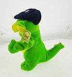 Мягкая Игрушка Дракон с кепкой танцующий музыкальный зеленый, фото 3