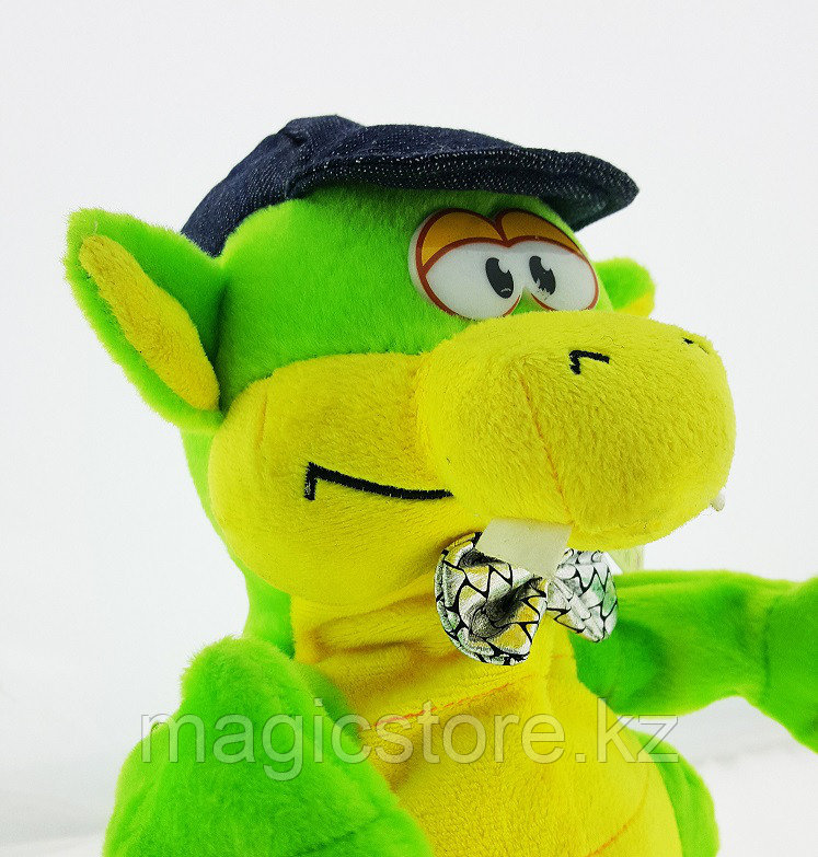 Мягкая Игрушка Дракон с кепкой танцующий музыкальный зеленый - фото 4 - id-p51629252