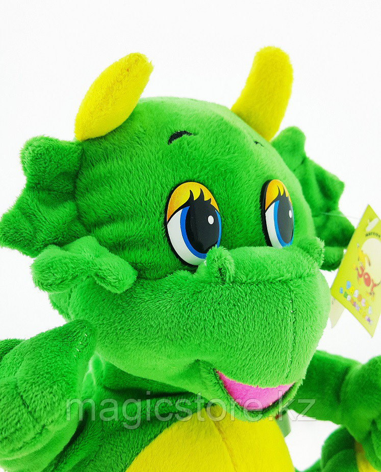 Мягкая Игрушка Дракон с рогами танцующий музыкальный зеленый - фото 2 - id-p51629255