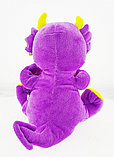 Мягкая Игрушка Дракон с рогами танцующий музыкальный фиолетовый, фото 3