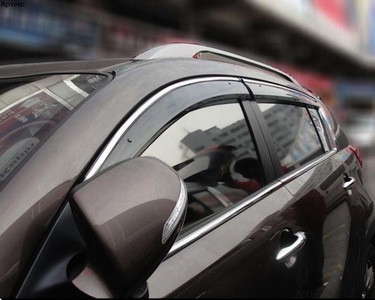 Ветровики/Дефлекторы окон c хромированным молдингом на Hyundai Accent/Хендай акцент хэтчбек 2011 - - фото 5 - id-p3559717