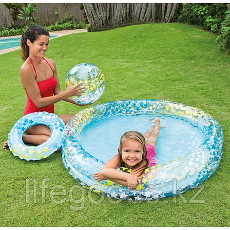 Детский надувной бассейн 122х25см с кругом и мячом, Intex 59460, фото 2