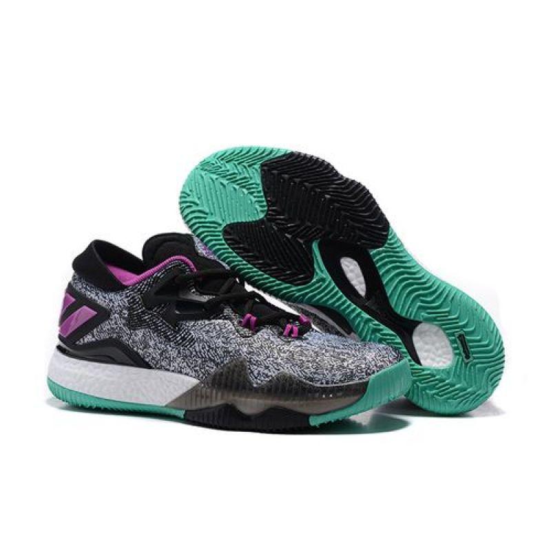 Кроссовки баскетбольные Adidas Crazylight Boost 2016 Low Grey/Black/Green/White/Pink - фото 1 - id-p52364337