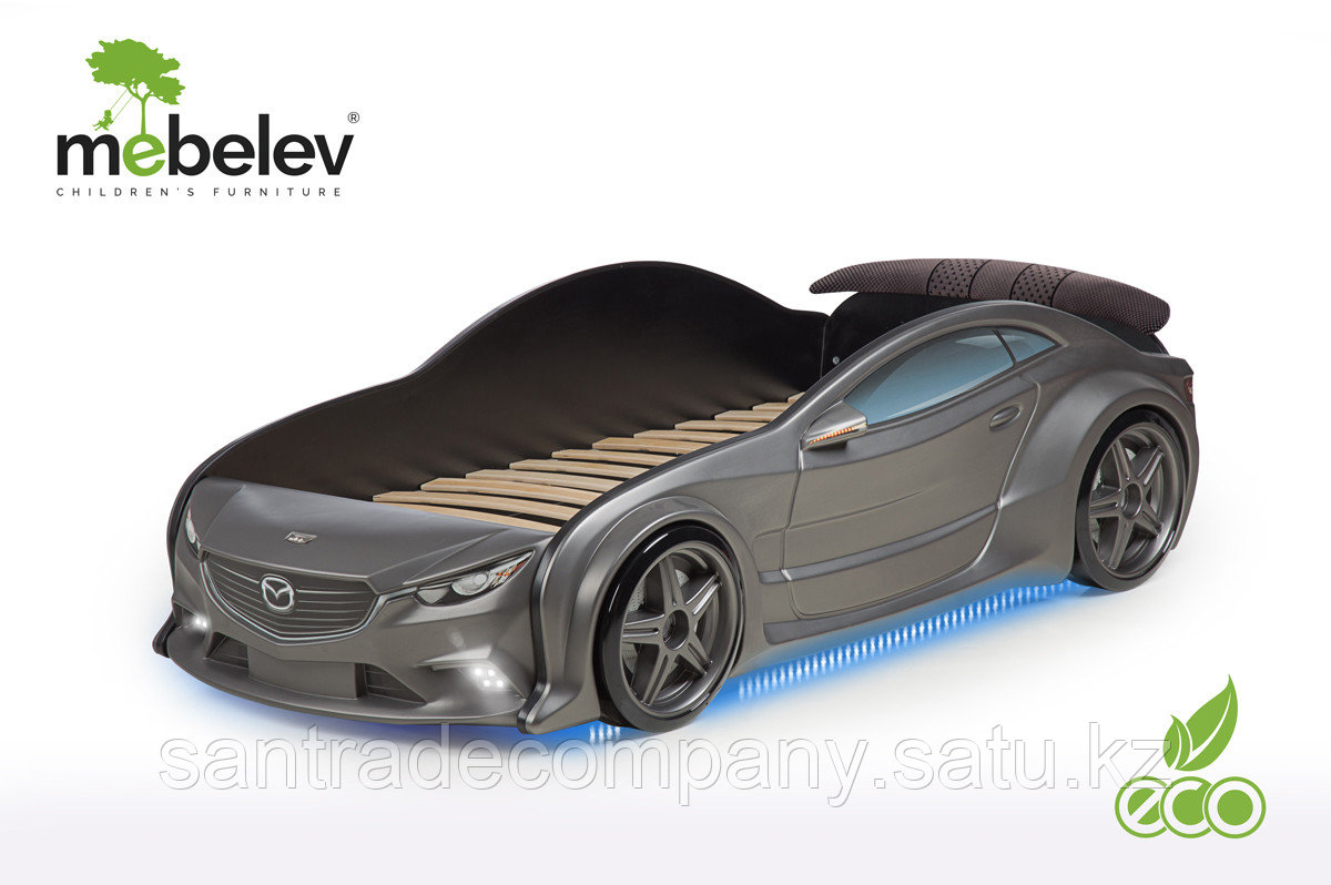 3D кровать-машина Мазда для детей до 12 лет EVO графит