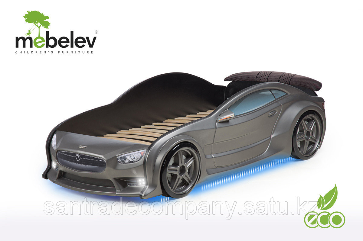 3D кровать-машина Тесла для детей до 12 лет EVO графит