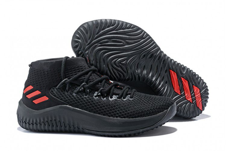 Кроссовки баскетбольные Adidas Dame 4 Low Black Red - фото 1 - id-p52365106