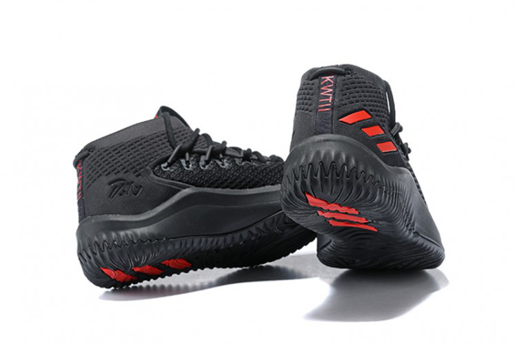 Кроссовки баскетбольные Adidas Dame 4 Low Black Red - фото 3 - id-p52365106