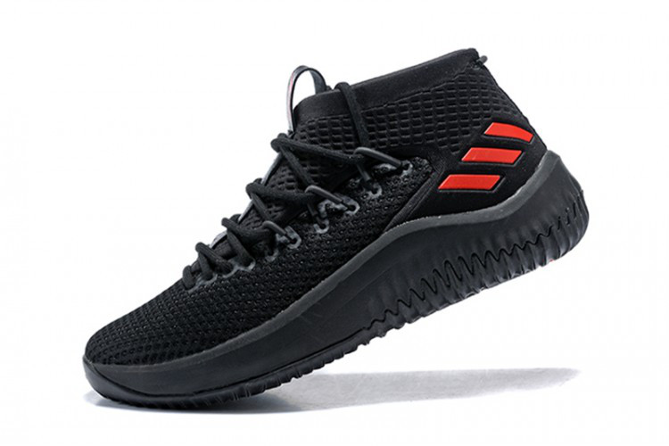 Кроссовки баскетбольные Adidas Dame 4 Low Black Red - фото 5 - id-p52365106