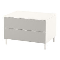 Комод с 2 ящиками ОПХУС белый, Скатваль светло-серый ИКЕА, IKEA , фото 1