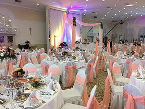 Оформление свадьбы в персиковом цвете в зале Princess Hall 3