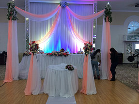 Оформление свадьбы в персиковом цвете в зале Princess Hall 2