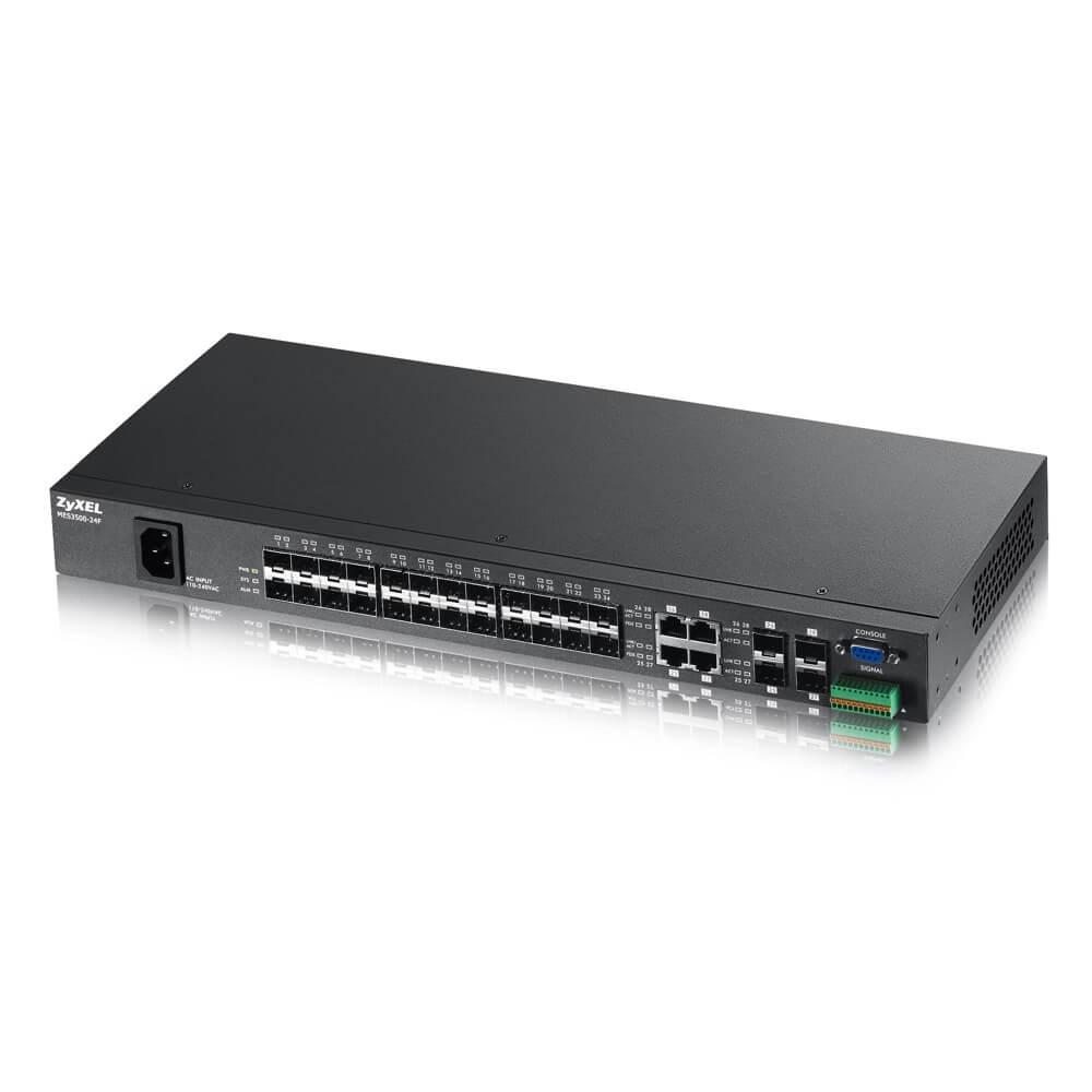 Zyxel MES3500-24F L2 коммутатор 24xSFP, 4xCombo (SFP/RJ-45), питание AC/DC