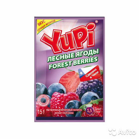 Растворимый напиток Yupi Лесные ягоды 12 гр (24 шт в уп)