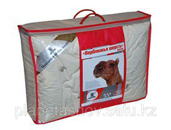 Одеяло Верблюжья шерсть "Mogza", 200х220, чехол: 100% хлопок (осень-зима), фото 1