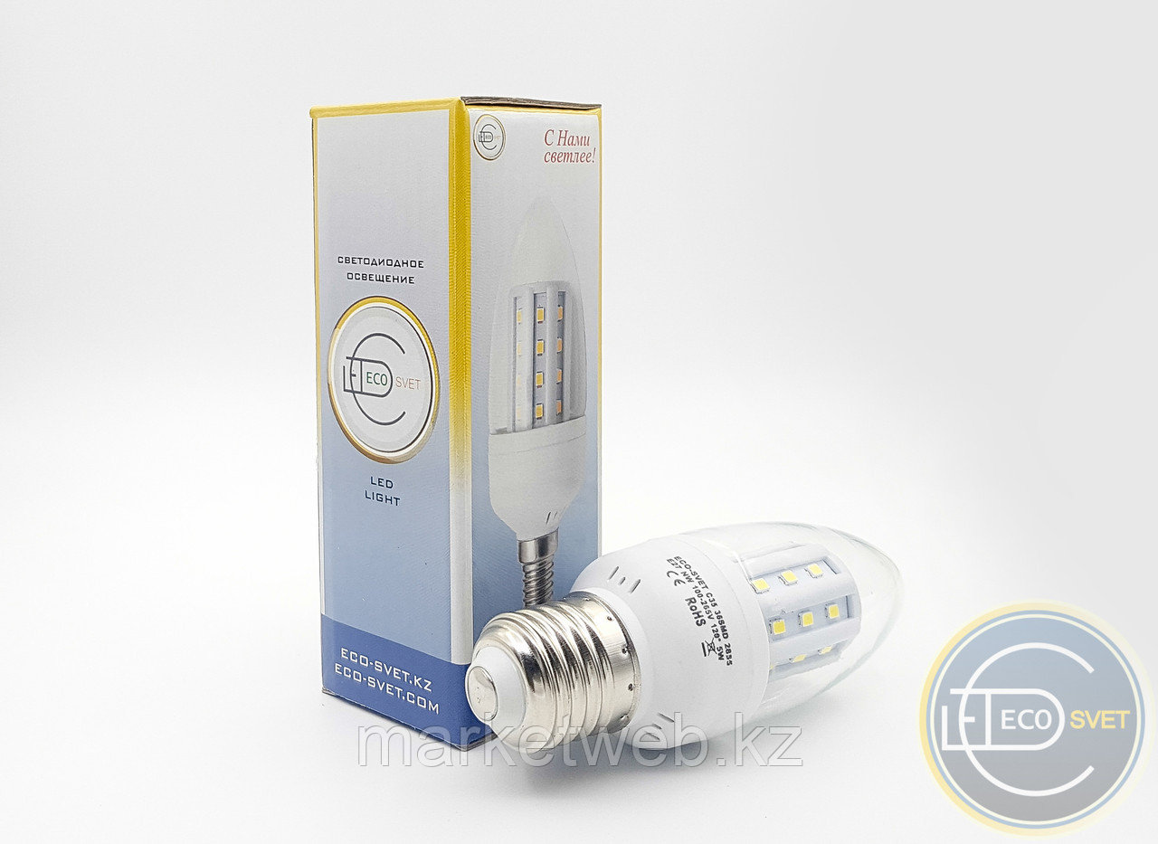 Светодиодная LED(ЛЕД) лампа C35 E27 5W - фото 1 - id-p52402036