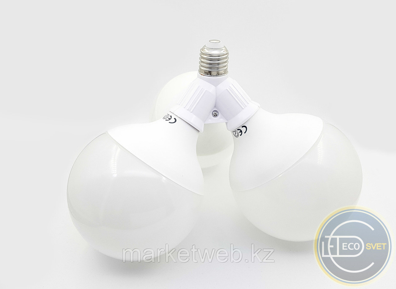 Светодиодная LED ЛЕД лампа G120 XW 18W Теплый белый +тройник
