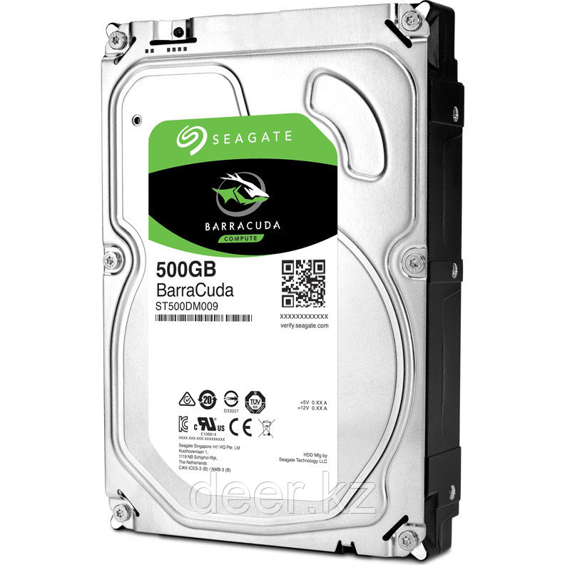 Жесткий диск Seagate BarraCuda 500Gb, HDD, 3.5", 7200rpm, 32MB, SATA 6Gb/S, ST500DM009