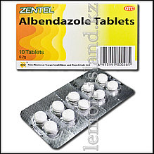 Противопаразитарные таблетки "Зентель" (альбендазол).
