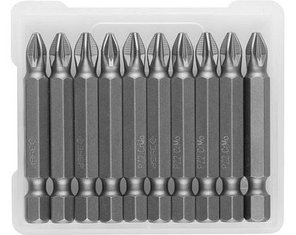 Биты ЗУБР для шуруповерта, кованые, хромомолибденовая сталь, тип хвостовика E 1/4, 50 мм, 10 шт. , фото 2