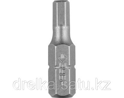 Биты для шуруповерта ЗУБР 26007-4-25-2, кованая, хромомолибденовая сталь, тип хвостовика C 1/4, HEX4, 25 мм