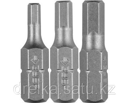 Набор бит для шуруповерта ЗУБР 26009-HEX-H3, биты кованые, хромомолибденовая сталь, тип хвостовика C 1/4