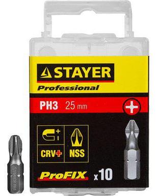 Биты STAYER для шуруповерта, ProFix Phillips, тип хвостовика C 1/4, L=25 мм, 10 шт. , фото 2