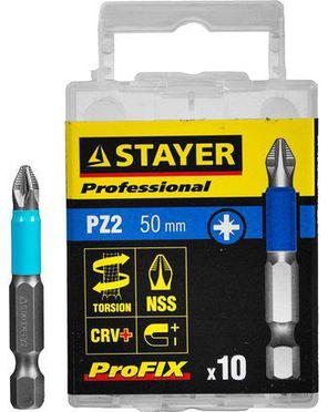 Биты STAYER для шуруповерта, ProFix Pozidriv, тип хвостовика E 1/4, L=50 мм, 10 шт. , фото 2