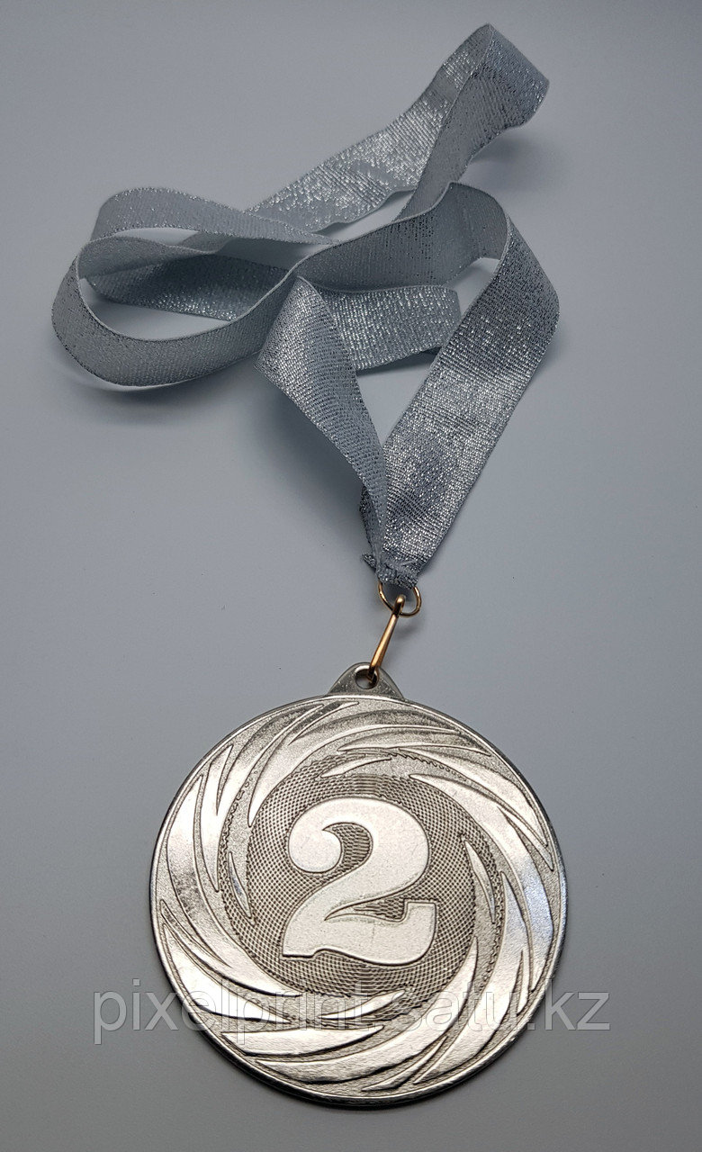 Медаль наградная с лентой серебро - фото 1 - id-p51546343