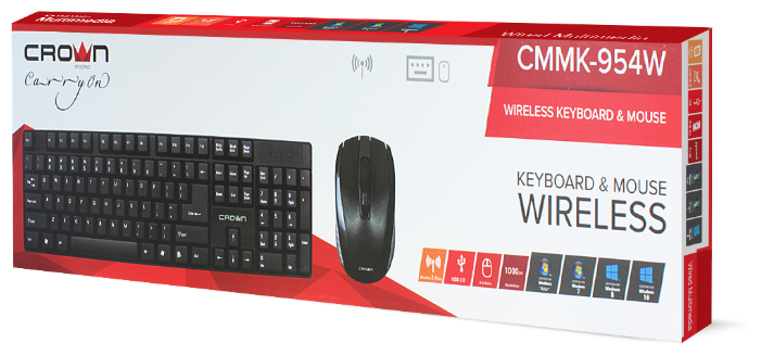 Комплект клавиатура + мышь Crown CMMK-954W - фото 1 - id-p46789936