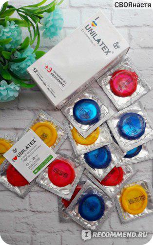 Цветные ароматизированные презервативы "Unilatex Multifruits", 12 штук + 3 в подарок