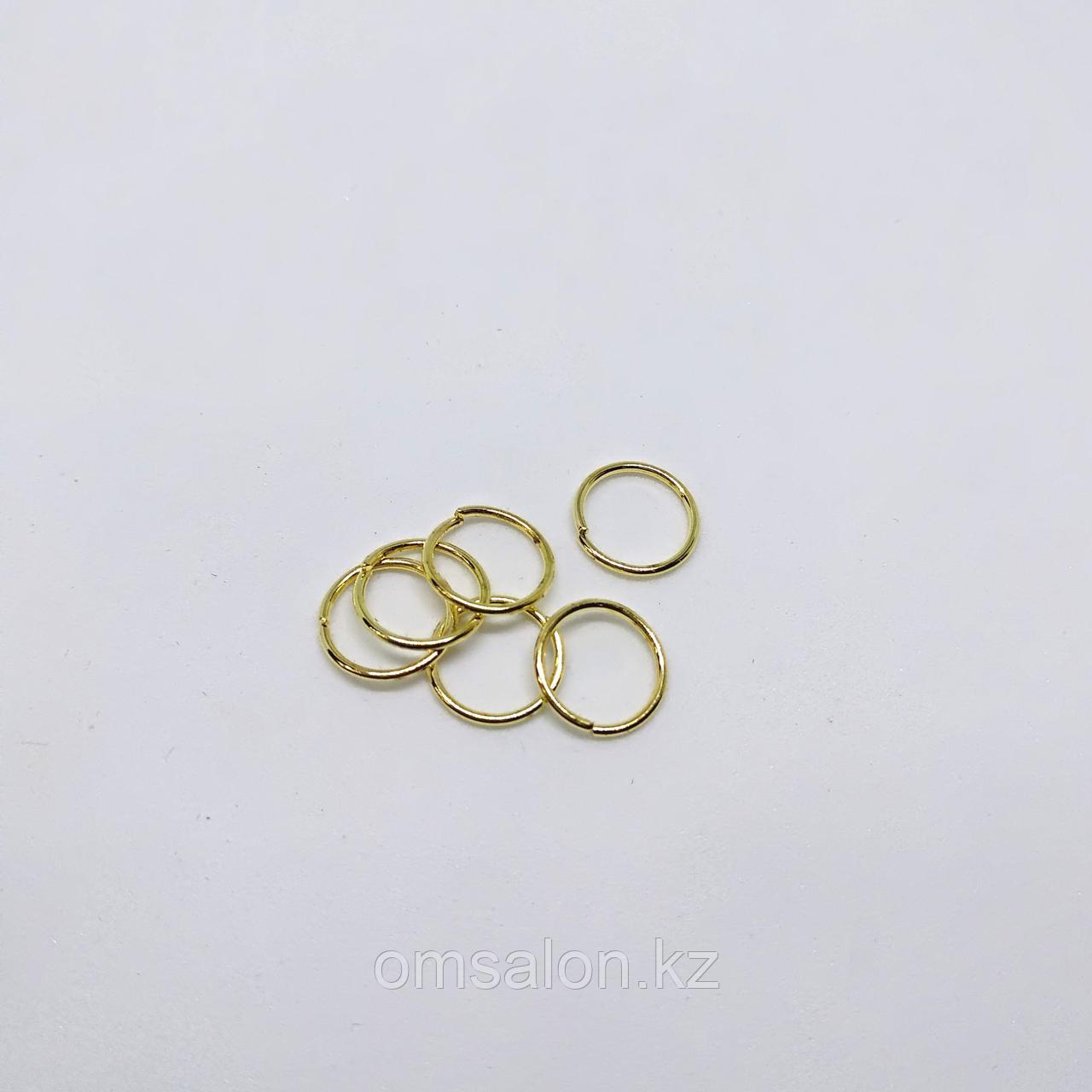 Колечки из серебра с позолотой, 8мм