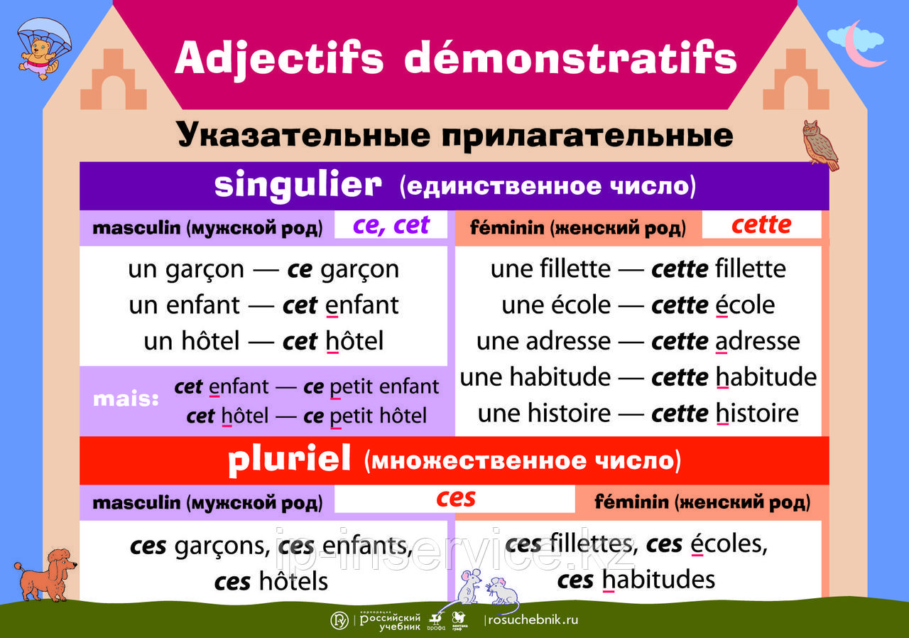 Притяжательные местоимения изменяются по родам и числам