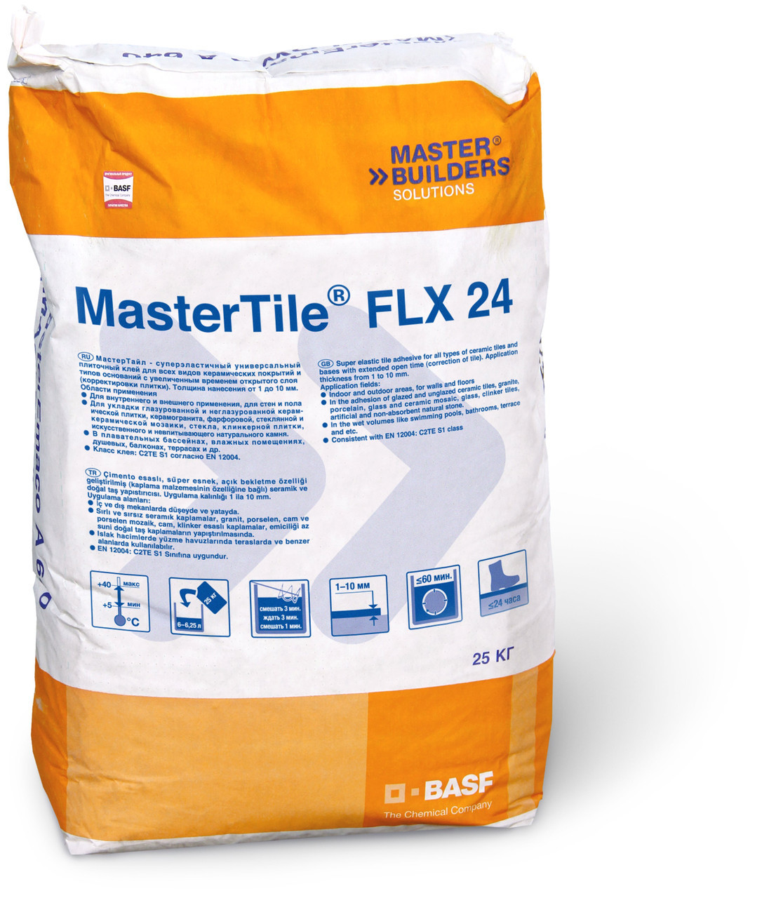 Кафельный клей BASF MasterTile FLX24 (Флексмортель) белый 25кг - фото 1 - id-p52545918