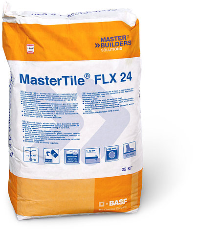 Кафельный клей BASF MasterTile FLX24 (Флексмортель) белый 25кг, фото 2