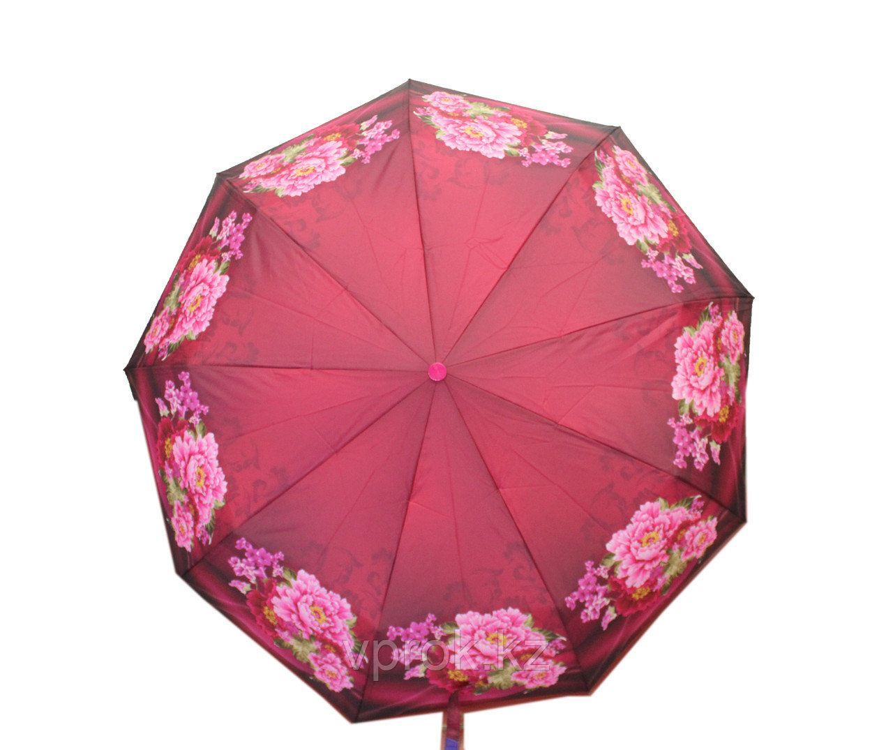 Полуавтоматический складной женский зонт LAN747red - фото 2 - id-p52795573