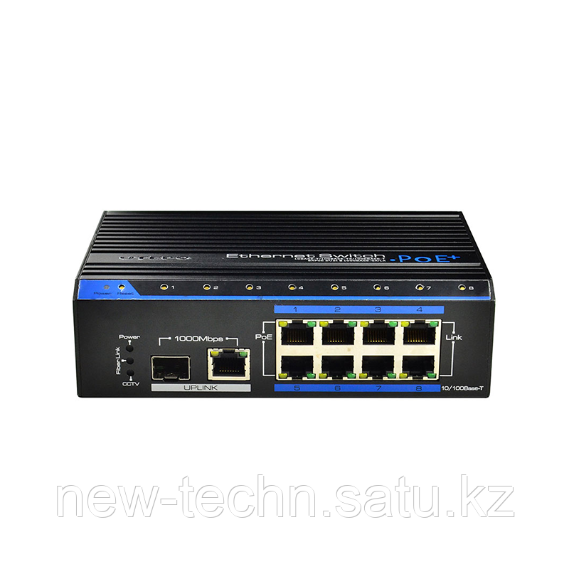 UTEPO UTP7208E-POE-A1 Коммутатор промышленный 8-портовый неуправляемый PoE+ 1порт Gigabit TP/SFP