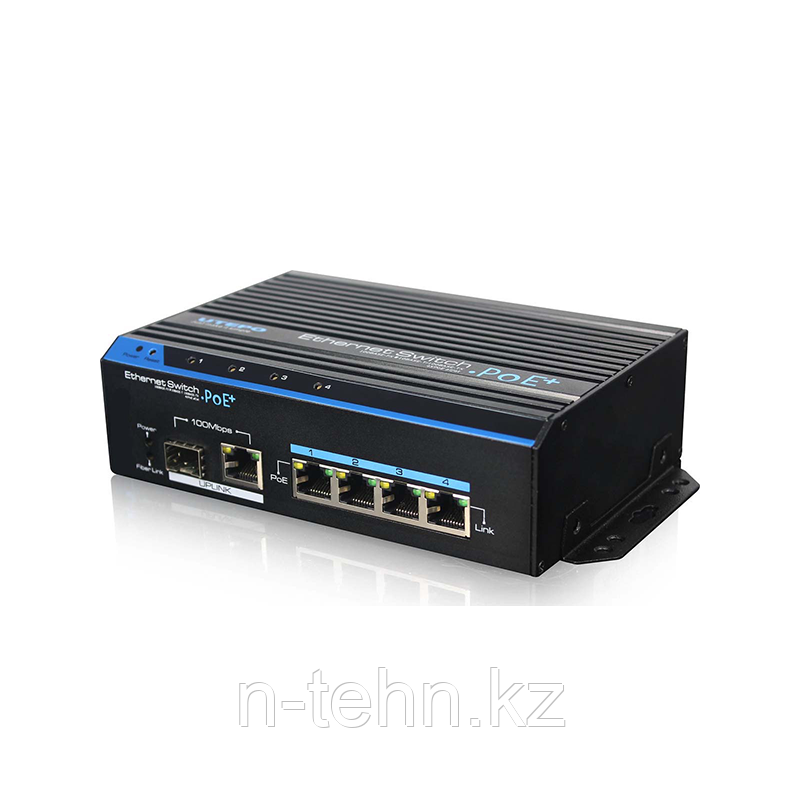 UTEPO UTP7204E-POE-A1 Коммутатор промышленный 4-портовый неуправляемый PoE+ 2 uplink порта - фото 1 - id-p52911011