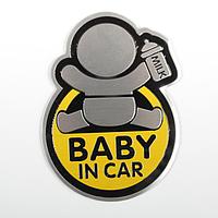 Наклейка декоративная на автомобиль "Baby in car", желтый