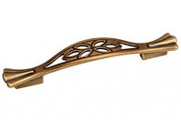 Мебельная ручка скоба, замак, размер посадки 128-096 мм, цвет бронза античная французская