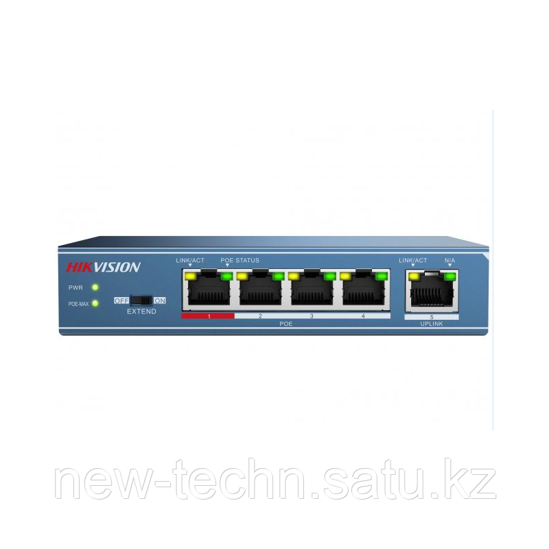 Hikvision DS-3E0105P-E PoE свитч 4-портовый