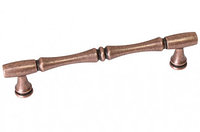 Мебельная ручка скоба, замак, размер посадки 128 мм, цвет медь античная кантри
