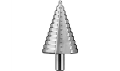 Сверло ЗУБР ступенчатое по сталям и цвет.мет.ст. Р6М5,d 4-12мм,5ступ.d 4-6-8-10-12,L-65мм, шестигран.хвост.1/4