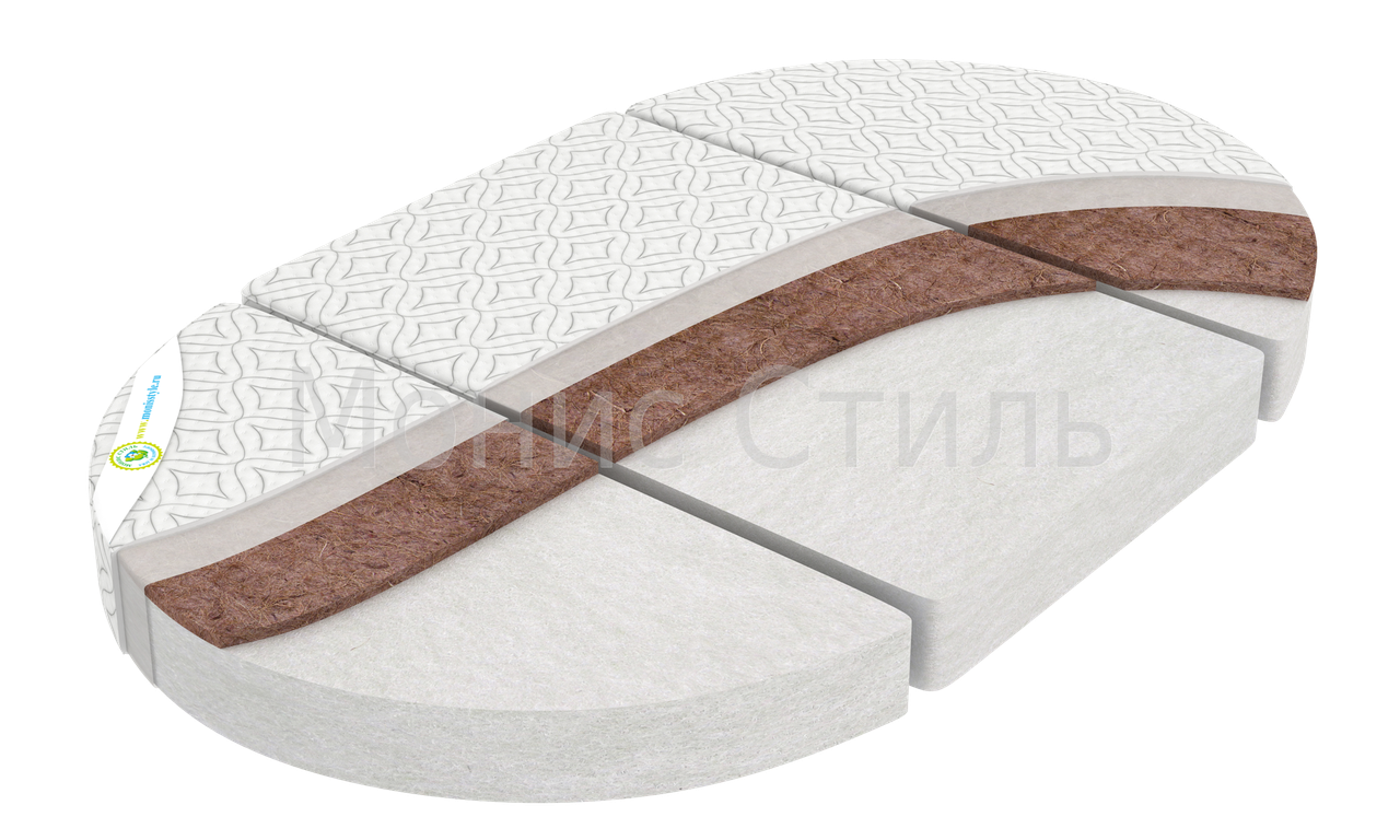 МОНИС СТИЛЬ Матрас в кроватку из 3-х частей КОКОС-СТАНДАРТ 125*75*10 чехол жаккард